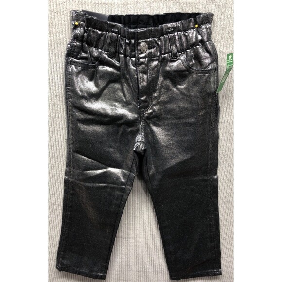 Gap Just Like Mom Jeans Size 4 Years Metallic Silver Elastic Waist - Picture 1 of 14